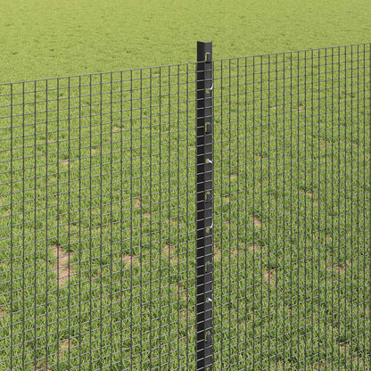 vidaXL Welded Wire Fence with Posts 10 x 1 m Galvanised Steel Grey 4