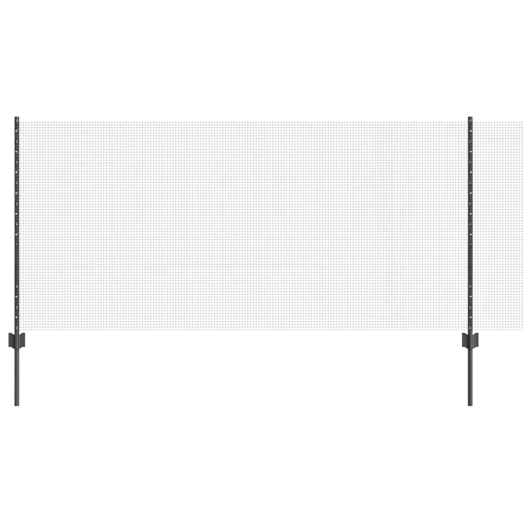 vidaXL Welded Wire Fence with Posts 10 x 1 m Galvanised Steel Grey 2