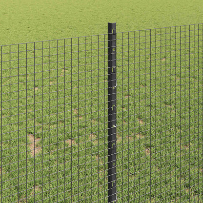 vidaXL Welded Wire Fence with Posts 10 x 1 m Galvanised Steel Grey 4