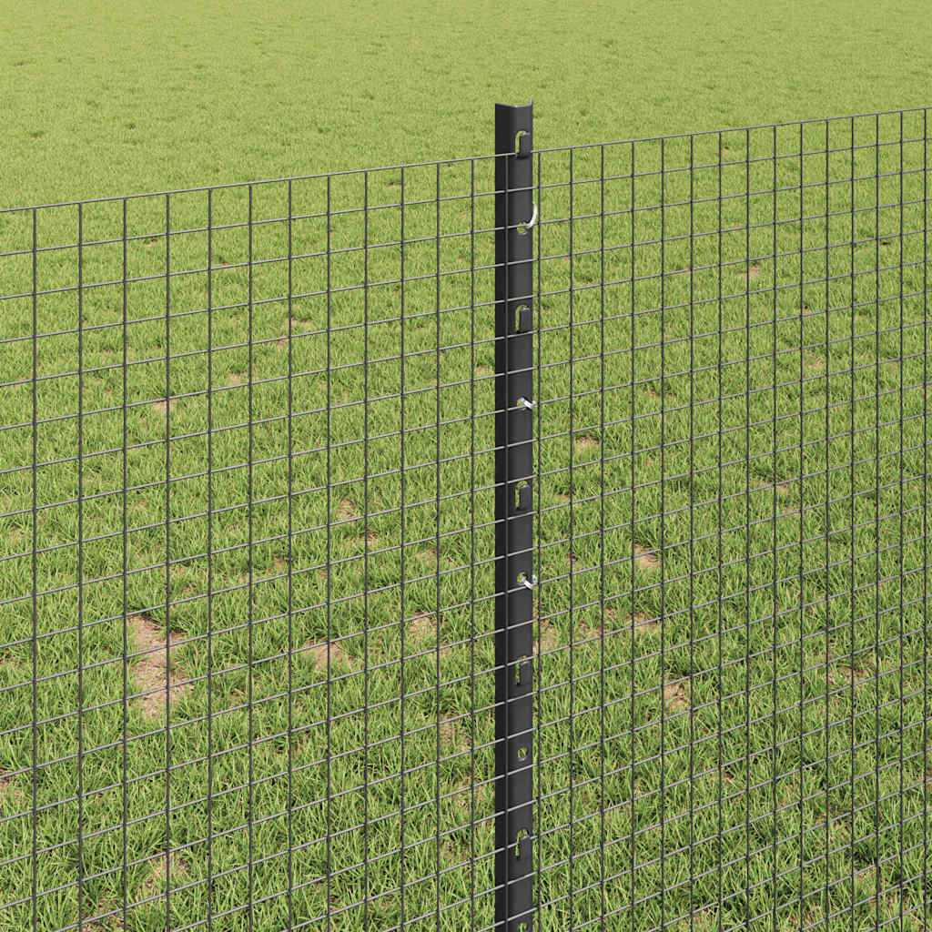 vidaXL Welded Wire Fence with Posts 10 x 1 m Galvanised Steel Grey 4