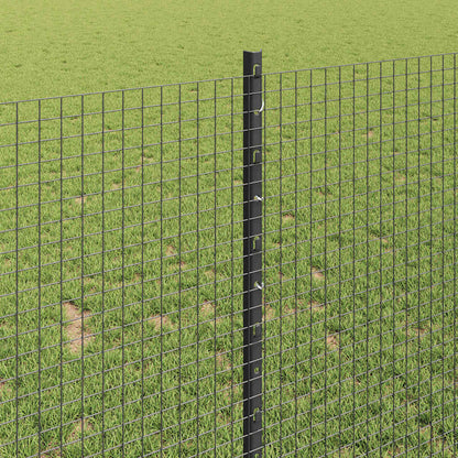 vidaXL Welded Wire Fence with Posts 10 x 1 m Galvanised Steel Grey 4