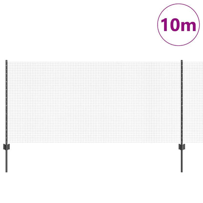 vidaXL Welded Wire Fence with Posts 10 x 1 m Galvanised Steel Grey 3