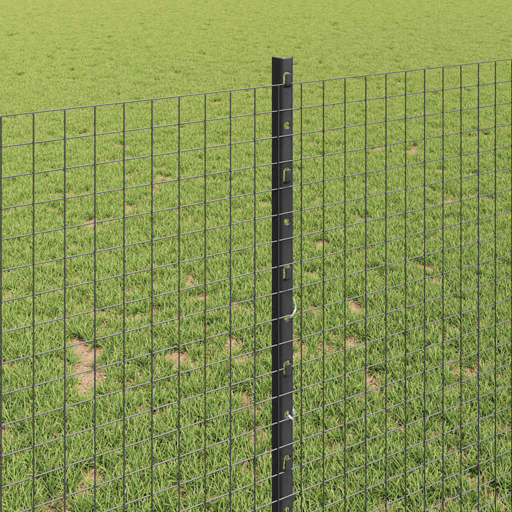 vidaXL Welded Wire Fence with Posts 10 x 1 m Galvanised Steel Grey 4