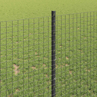 vidaXL Welded Wire Fence with Posts 10 x 1 m Galvanised Steel Grey 4