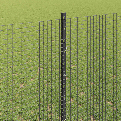vidaXL Welded Wire Fence with Posts 10 x 1.4 m PVC-Coated Steel Grey 4