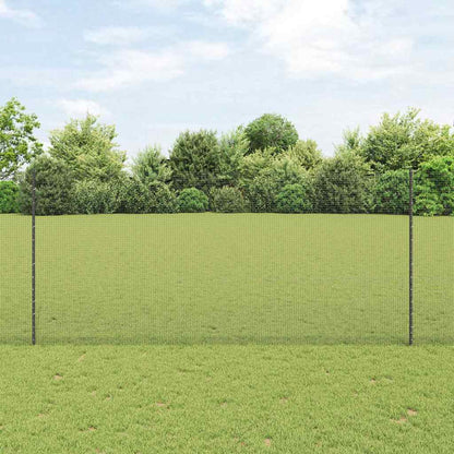vidaXL Welded Wire Fence with Posts 10 x 1.4 m PVC-Coated Steel Grey 1
