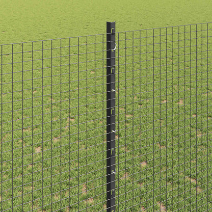 vidaXL Welded Wire Fence with Posts 10 x 1.4 m PVC-Coated Steel Grey 4