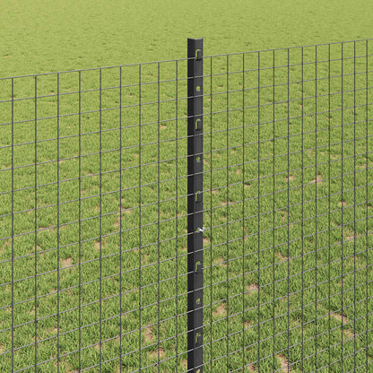 vidaXL Welded Wire Fence with Posts 10 x 1.4 m PVC-Coated Steel Grey 4