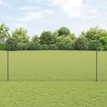 vidaXL Welded Wire Fence with Posts 10 x 1.4 m PVC-Coated Steel Grey 1