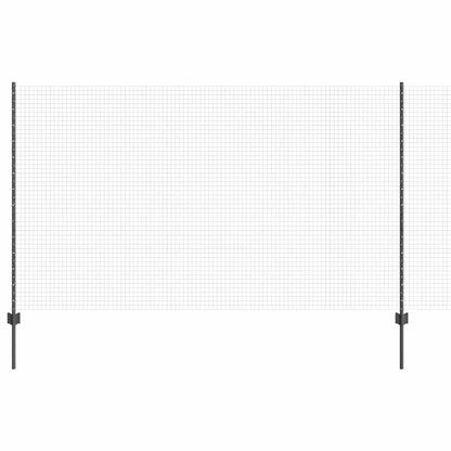 vidaXL Welded Wire Fence with Posts 10 x 1.4 m PVC-Coated Steel Grey 2