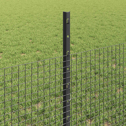 vidaXL Welded Wire Fence with Posts 25 x 0.5 m Galvanised Steel Grey 4