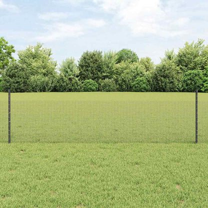 vidaXL Welded Wire Fence with Posts 25 x 0.5 m Galvanised Steel Grey 1