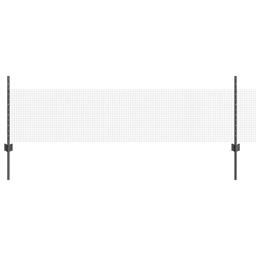 vidaXL Welded Wire Fence with Posts 25 x 0.5 m Galvanised Steel Grey 2