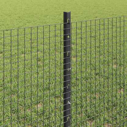 vidaXL Welded Wire Fence with Posts 25 x 0.6 m PVC-Coated Steel Grey 4