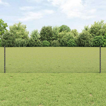 vidaXL Welded Wire Fence with Posts 25 x 0.6 m PVC-Coated Steel Grey 1