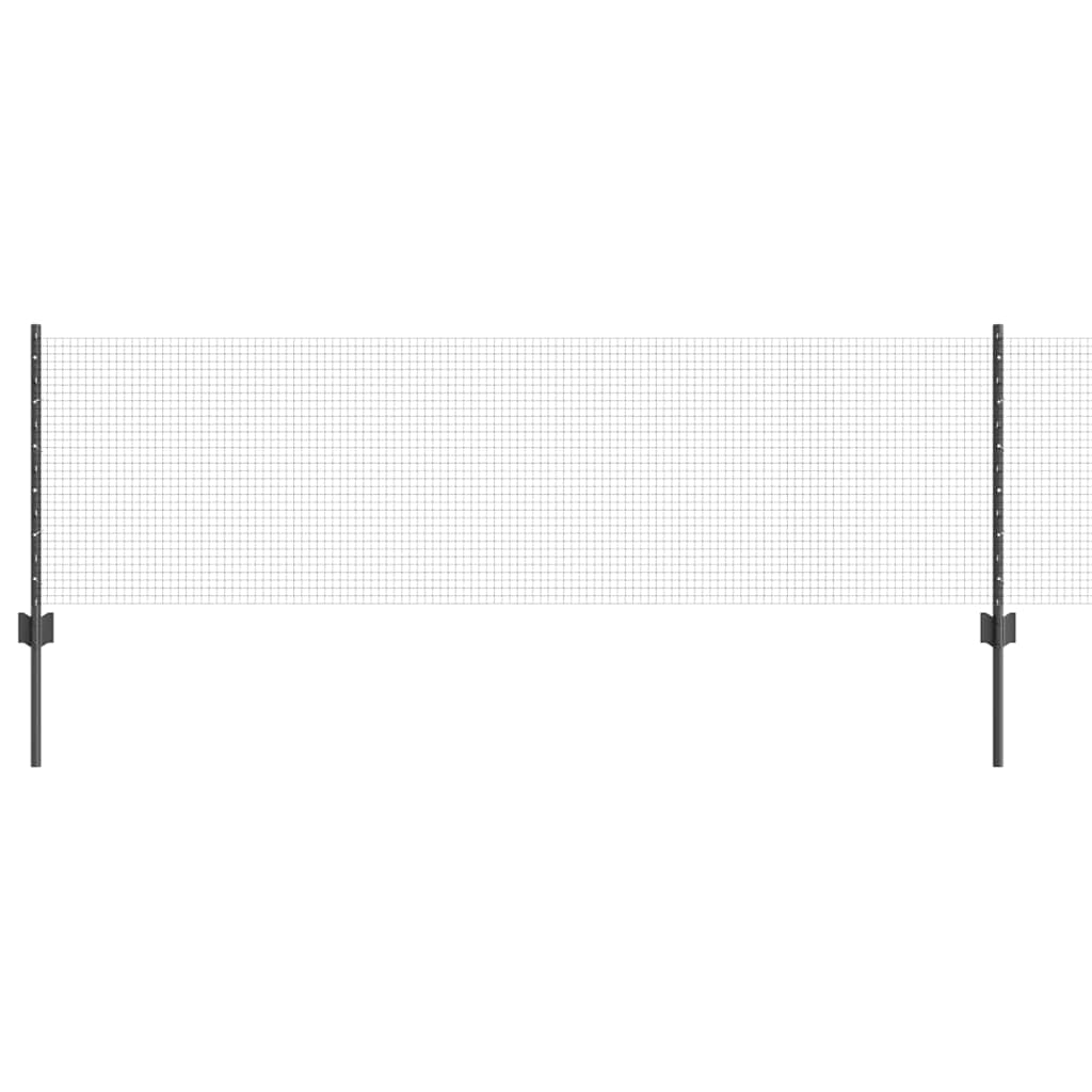 vidaXL Welded Wire Fence with Posts 25 x 0.6 m PVC-Coated Steel Grey 2