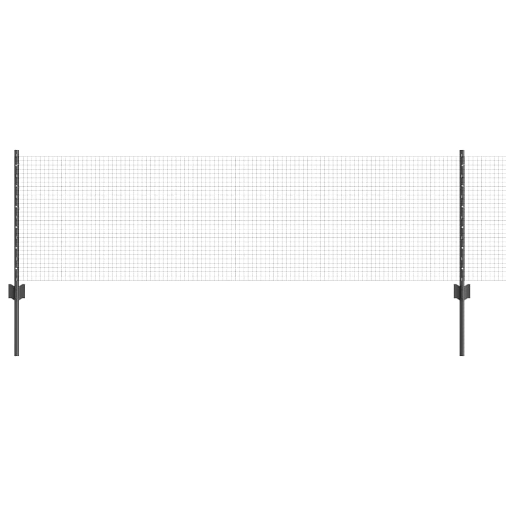 vidaXL Welded Wire Fence with Posts 25 x 0.6 m PVC-Coated Steel Grey 2