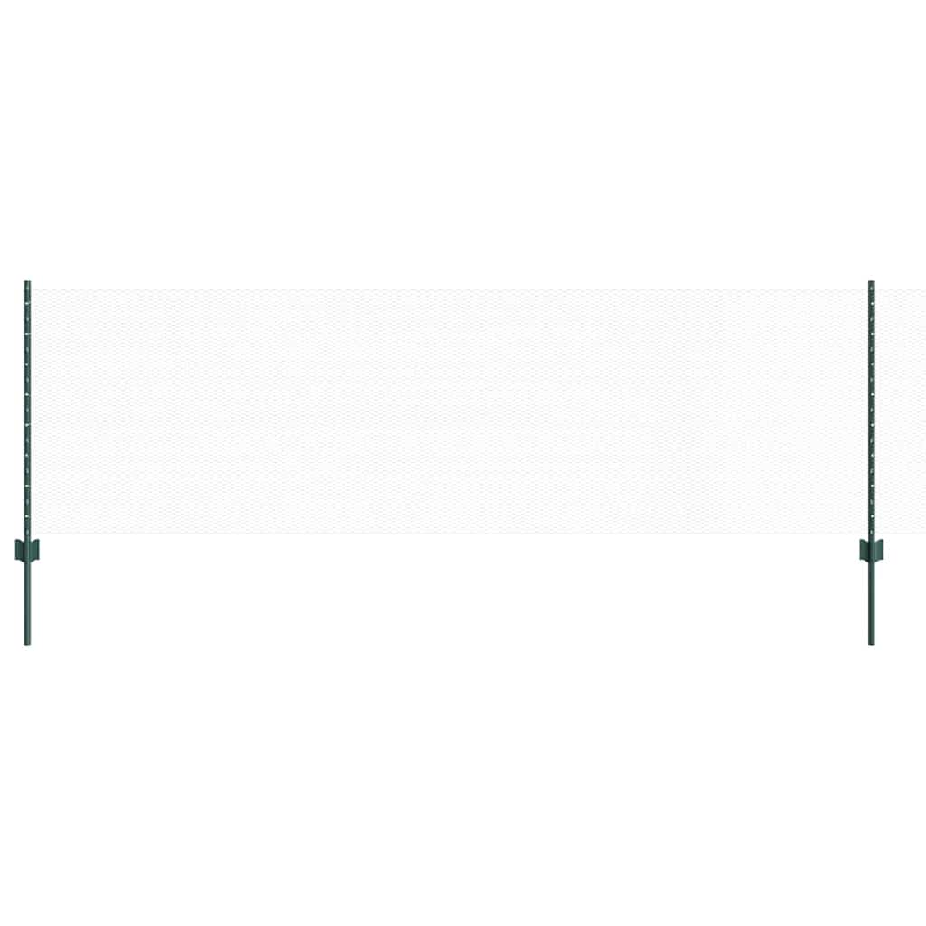 vidaXL Hexagonal Fence with Post 10 x 0.8 m PVC-Coated Steel Green 2