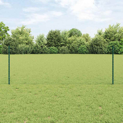 vidaXL Hexagonal Fence with Post 10 x 0.8 m PVC-Coated Steel Green 1