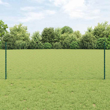 vidaXL Hexagonal Fence with Post 10 x 0.8 m PVC-Coated Steel Green 1