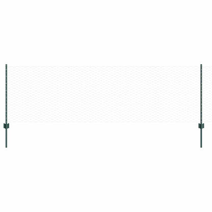vidaXL Hexagonal Fence with Post 10 x 0.8 m PVC-Coated Steel Green 2