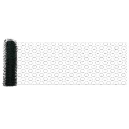 vidaXL Hexagonal Fence with Post 10 x 0.8 m PVC-Coated Steel Green 6