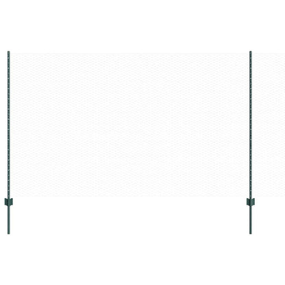 vidaXL Hexagonal Fence with Post 10 x 1.4 m PVC-Coated Steel Green 2