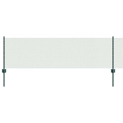 vidaXL Hexagonal Fence with Post 25 x 0.6 m PVC-Coated Steel Green 2