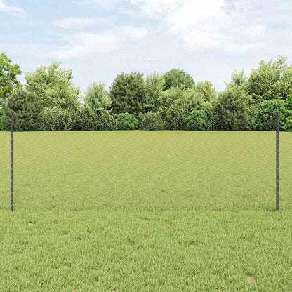 vidaXL Hexagonal Fence with Post 10 x 0.8 m PVC-Coated Steel Grey Mesh 1
