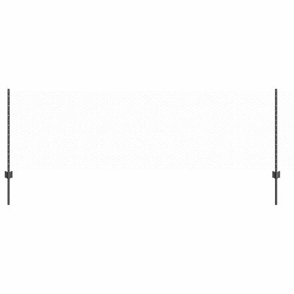 vidaXL Hexagonal Fence with Post 10 x 0.8 m PVC-Coated Steel Grey Mesh 2