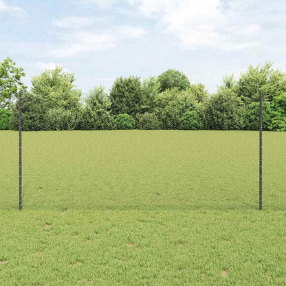 vidaXL Hexagonal Fence with Post 10 x 1.2 m PVC-Coated Steel Grey Mesh 1