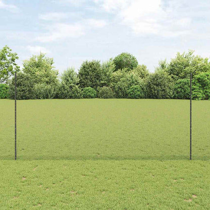 vidaXL Hexagonal Fence with Post 10 x 1.5 m PVC-Coated Steel Grey Mesh 1