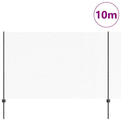 vidaXL Hexagonal Fence with Post 10 x 1.5 m PVC-Coated Steel Grey Mesh 3