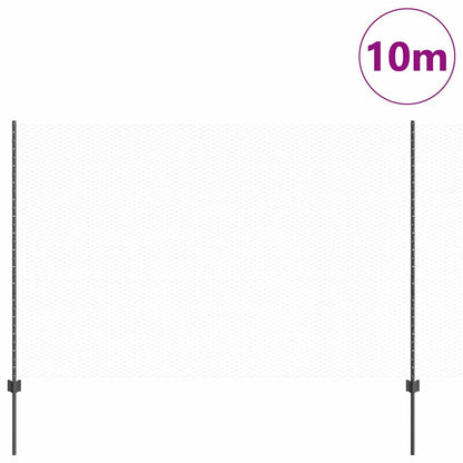 vidaXL Hexagonal Fence with Post 10 x 1.6 m PVC-Coated Steel Grey Mesh 3