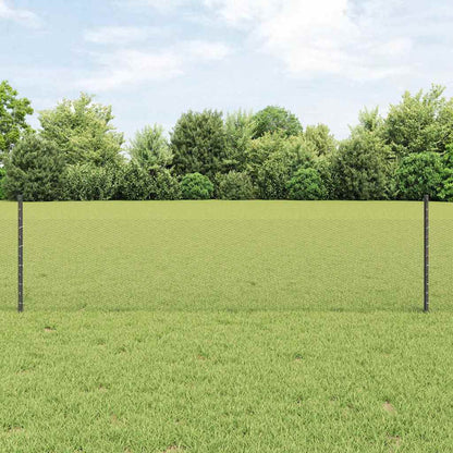 vidaXL Hexagonal Fence with Post 25 x 0.5 m PVC-Coated Steel Grey Mesh 1