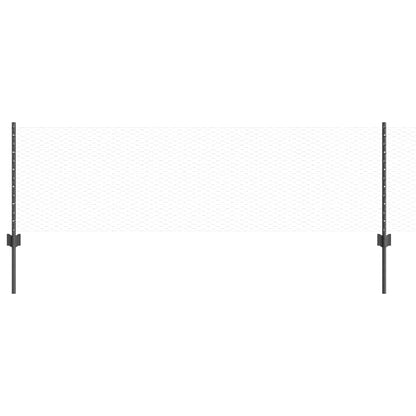 vidaXL Hexagonal Fence with Post 25 x 0.6 m PVC-Coated Steel Grey Mesh 2