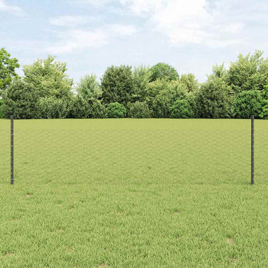 Hexagonal Fence with Post 50 x 0.6 m PVC-Coated Steel Mesh Grey 50 x 0.5 m – 100 x 0.5 m 50 x 0.5 m fence (3.6 cm width mesh)