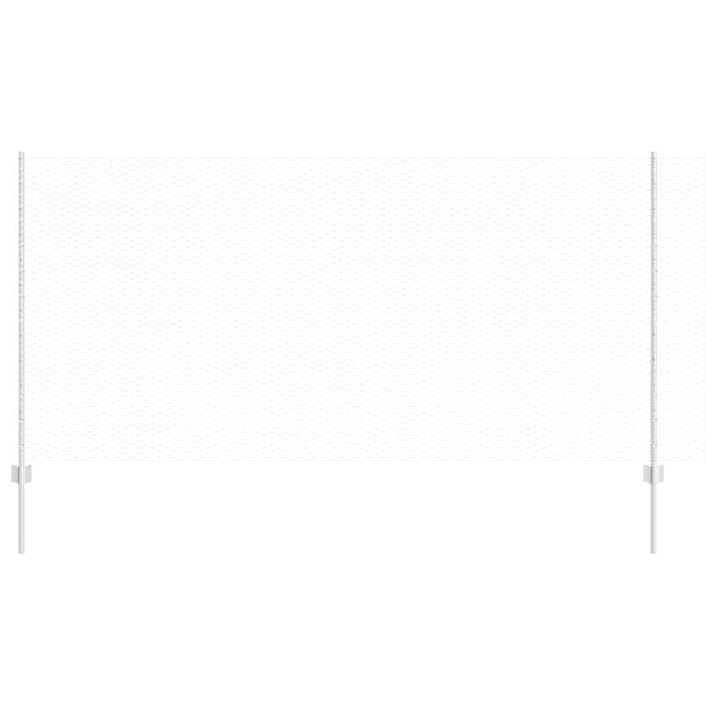 vidaXL Hexagonal Fence with Post 10 x 1.2 m Galvanised Steel Silver 2