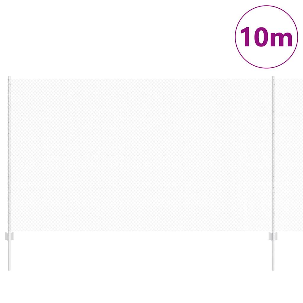 vidaXL Hexagonal Fence with Post 10 x 1.4 m Galvanised Steel Silver 3