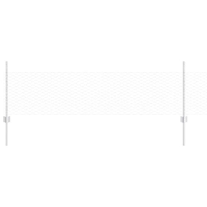 vidaXL Hexagonal Fence with Post 25 x 0.5 m Galvanised Steel Silver 2