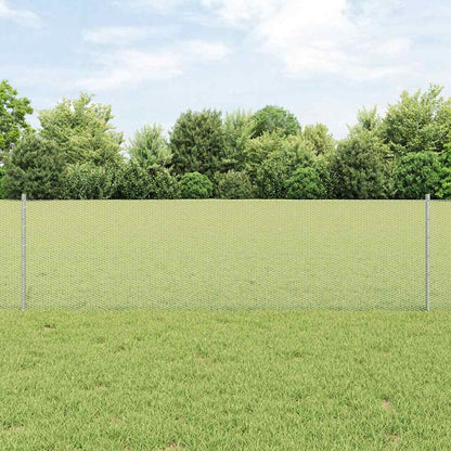 vidaXL Hexagonal Fence with Post 25 x 0.6 m Galvanised Steel Silver 1