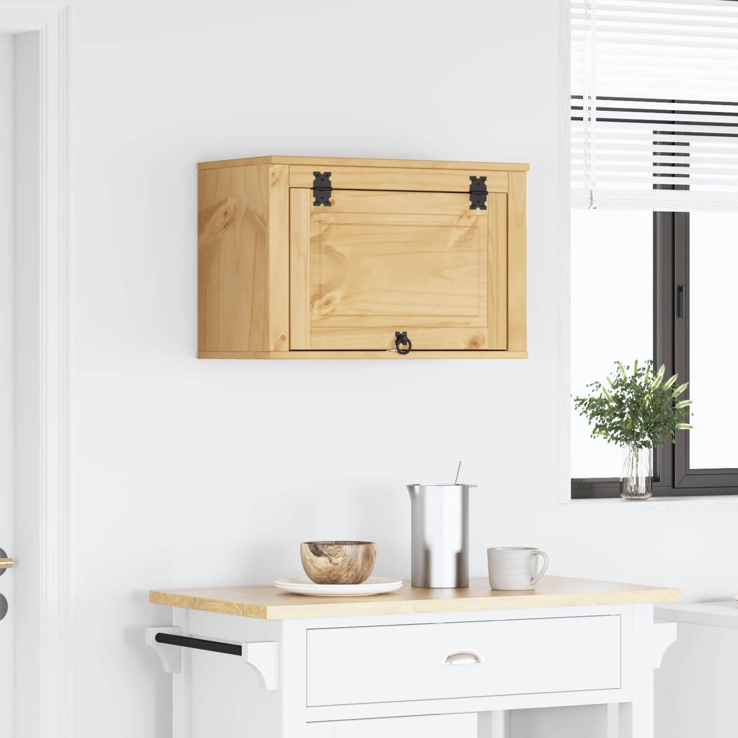 vidaXL Cabinet SKI Honey Brown 60 x 32 x 40 cm Solid Pine Wood 4
