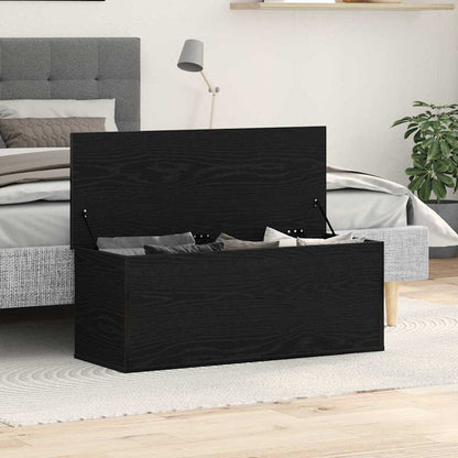 vidaXL Storage Box Black Oak 102 x 35 x 35 cm Engineered Wood 1