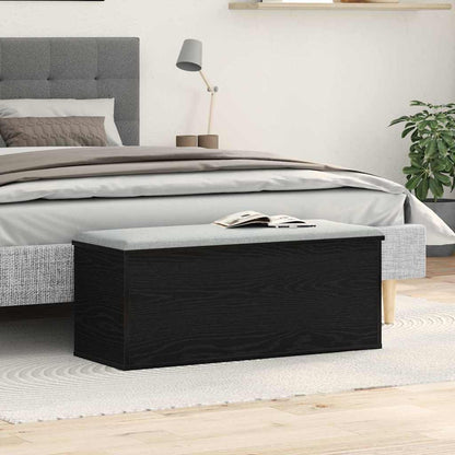 vidaXL Storage Box Black Oak 102 x 35 x 35 cm Engineered Wood 4