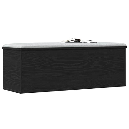 vidaXL Storage Box Black Oak 102 x 35 x 35 cm Engineered Wood 3