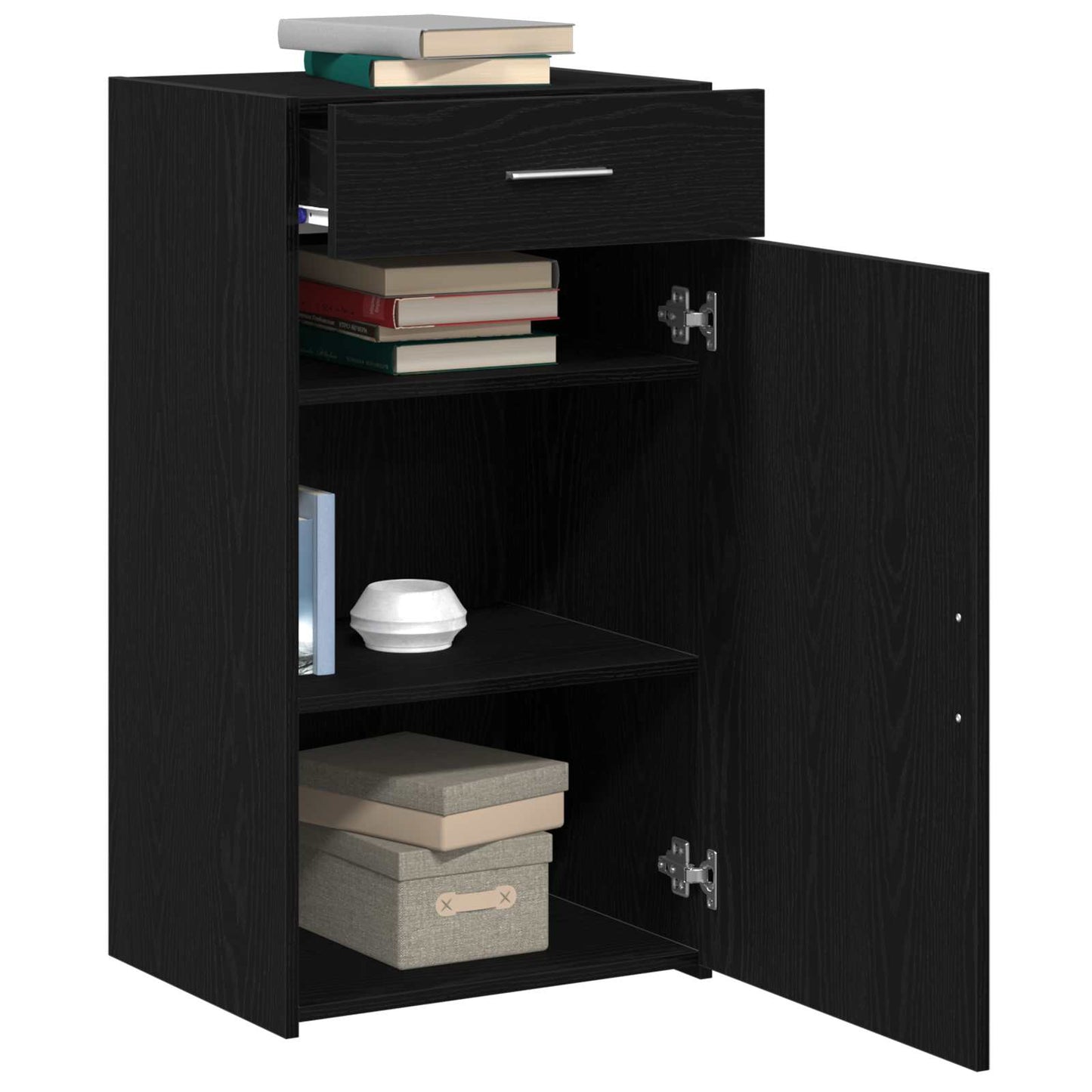vidaXL Sideboard Black Oak 50 x 42.5 x 93 cm 3