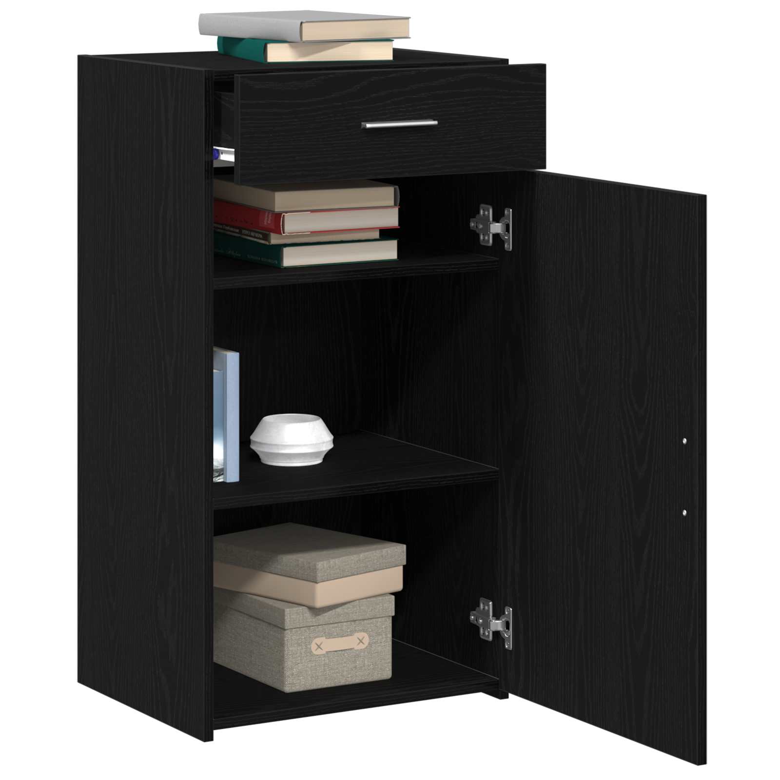 vidaXL Sideboard Black Oak 50 x 42.5 x 93 cm 3