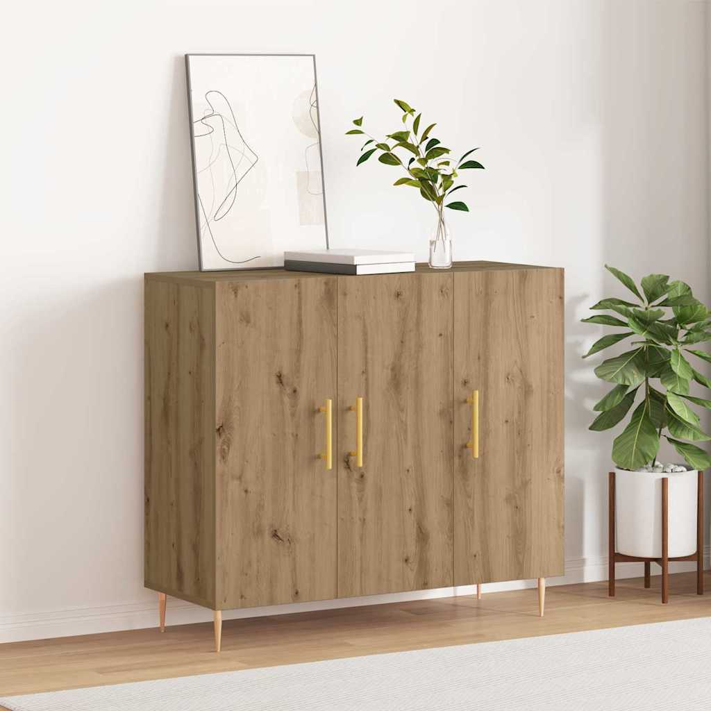 vidaXL Sideboard Artisan Oak 90 x 34 x 80 cm Engineered Wood 4