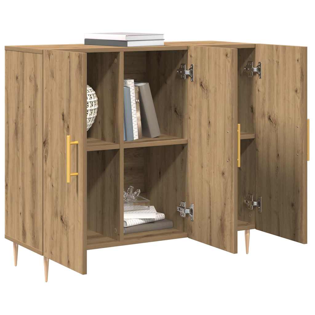 vidaXL Sideboard Artisan Oak 90 x 34 x 80 cm Engineered Wood 3