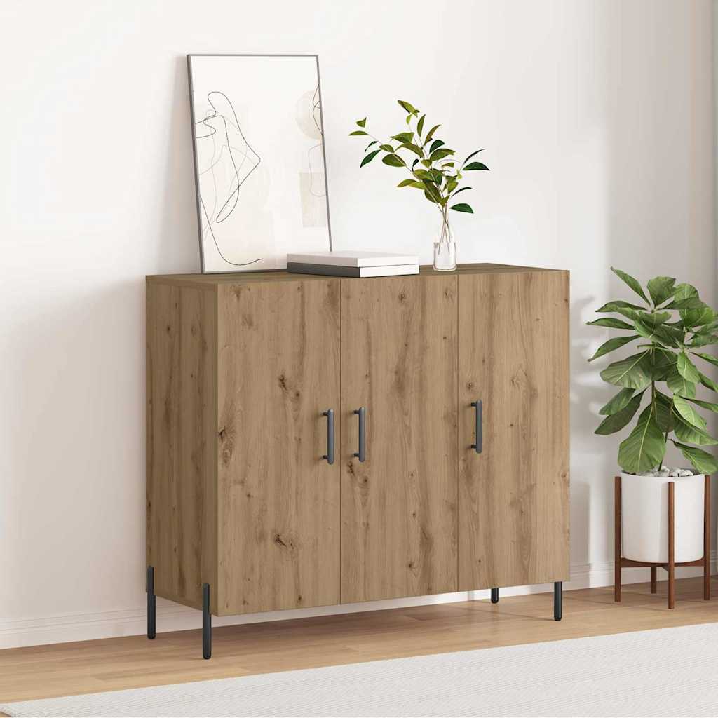 vidaXL Sideboard Artisan Oak 90 x 34 x 80 cm Engineered Wood 4